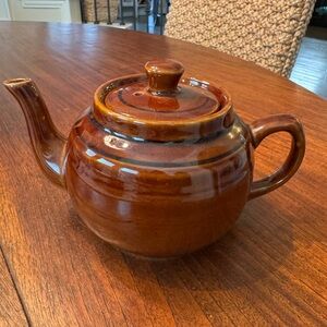 Vintage Brown Single Serve Ceramic Teapot